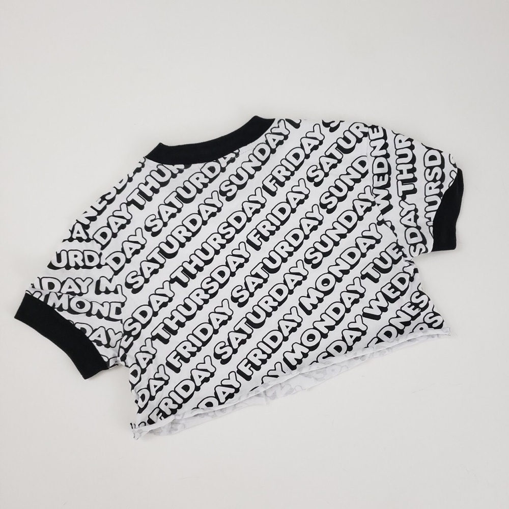 SOLD Lazy Oaf Day by Day cropped ringer tee Medium - Picture 4 of 4